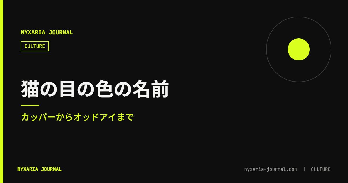 猫の目の色の名前｜カッパーからオッドアイまで